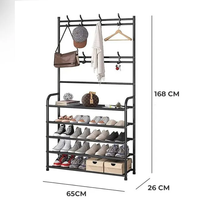 3 in 1 Multifunctional Hall Tree Shoe Organizer Rack