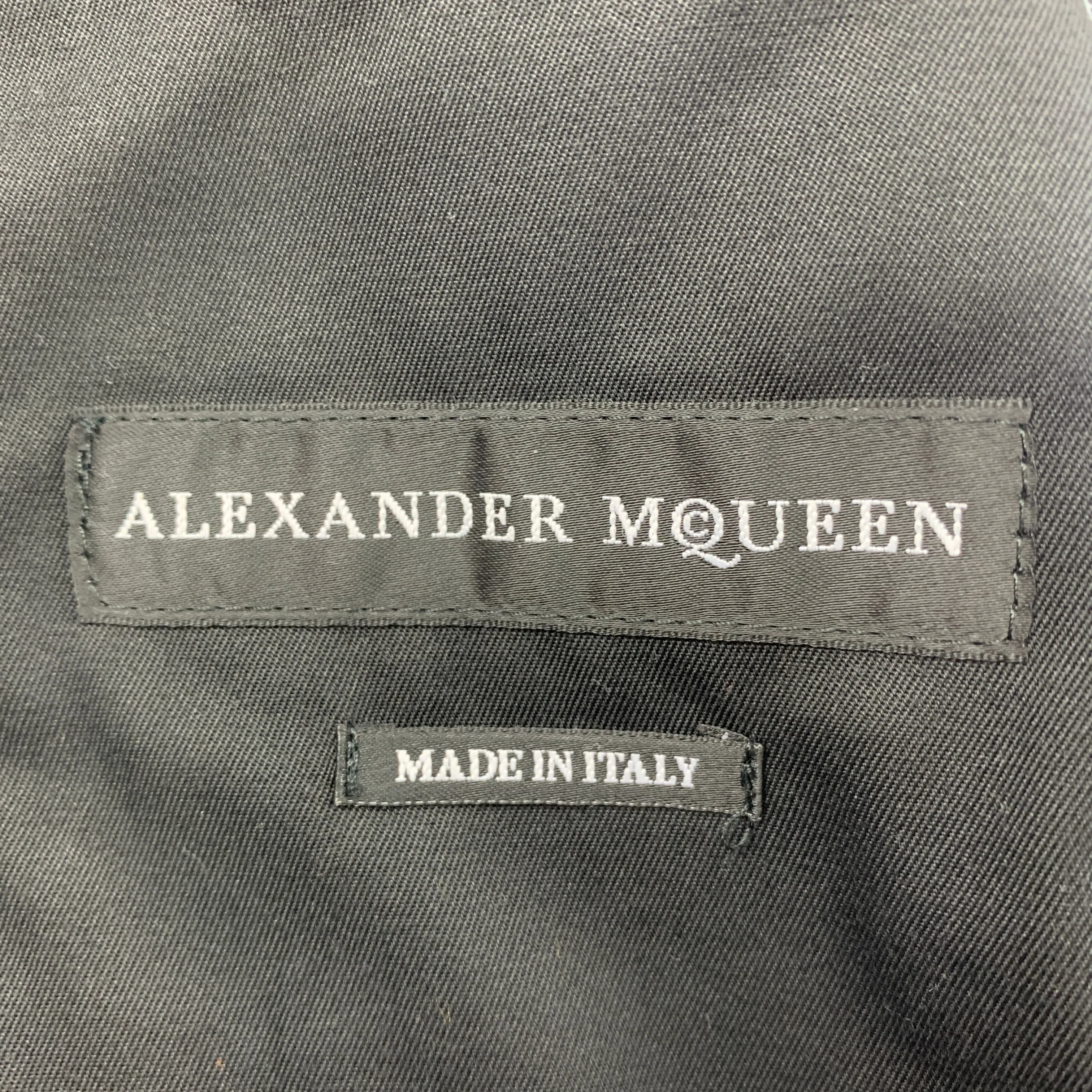 ALEXANDER MCQUEEN SS 17 Size 38 Black Silver Floral Military Regalia Coat