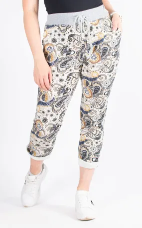 Basic Jogger | Paisley | Brown & Navy