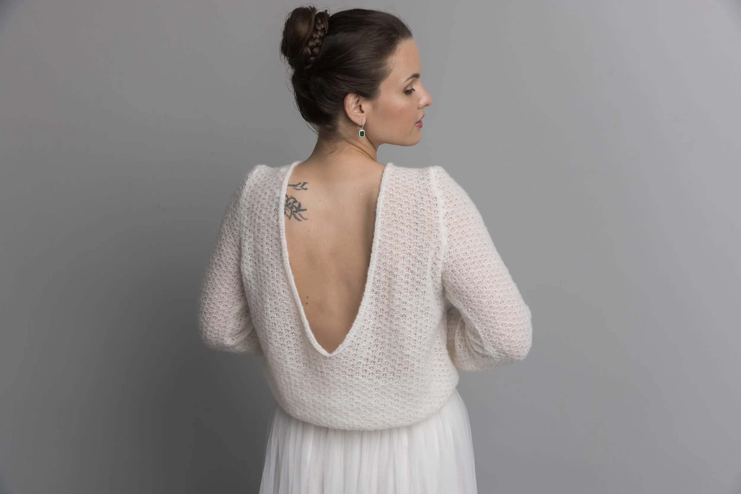 Brautpullover CHILLY mit großem Rückenausschnitt