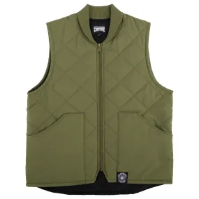 Creature Support Quilt Work Vest Jacket - Stone Green