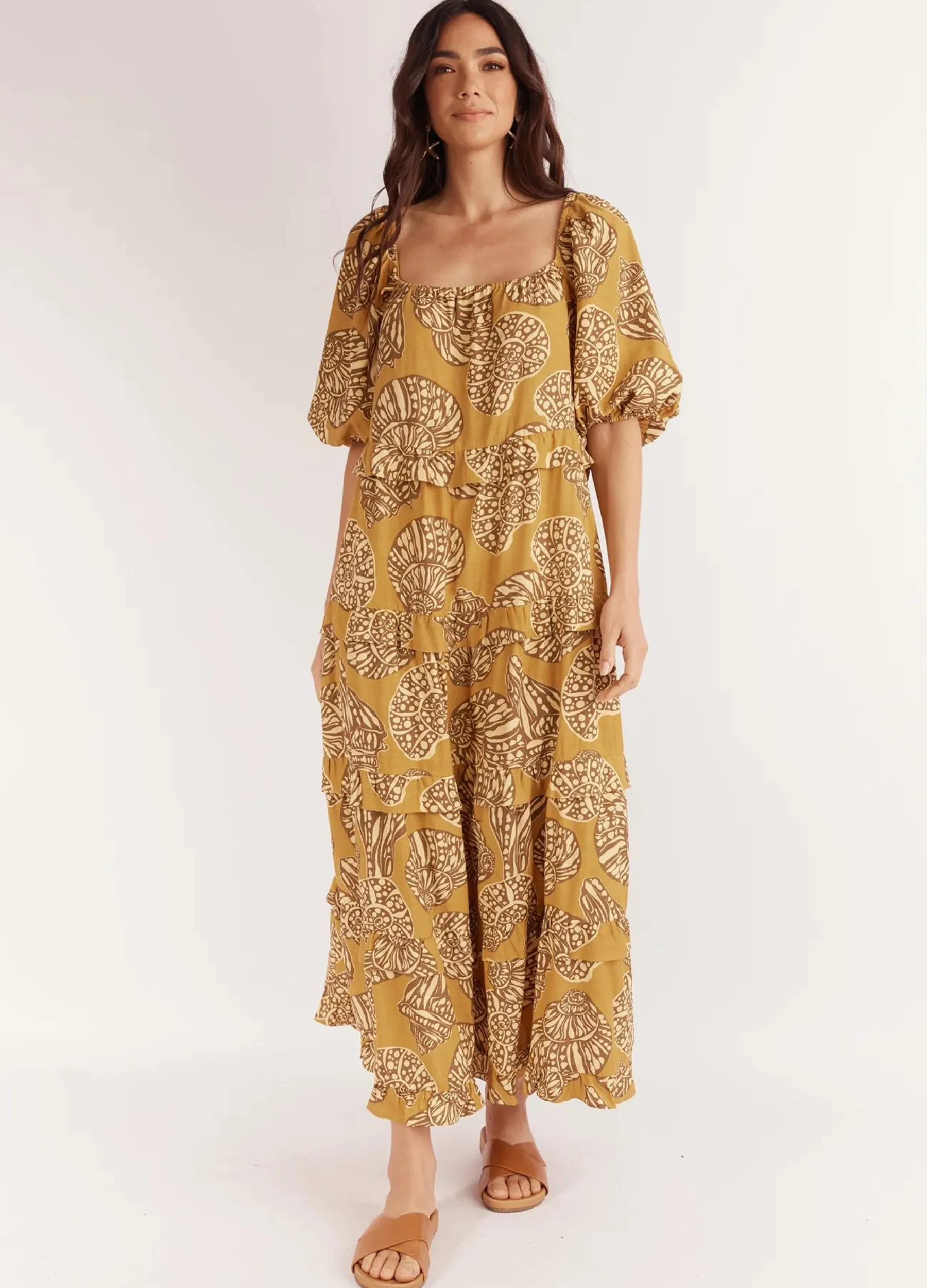 Girl and the Sun - Short Sleeve Joelle Maxi Dress - Seachange Print