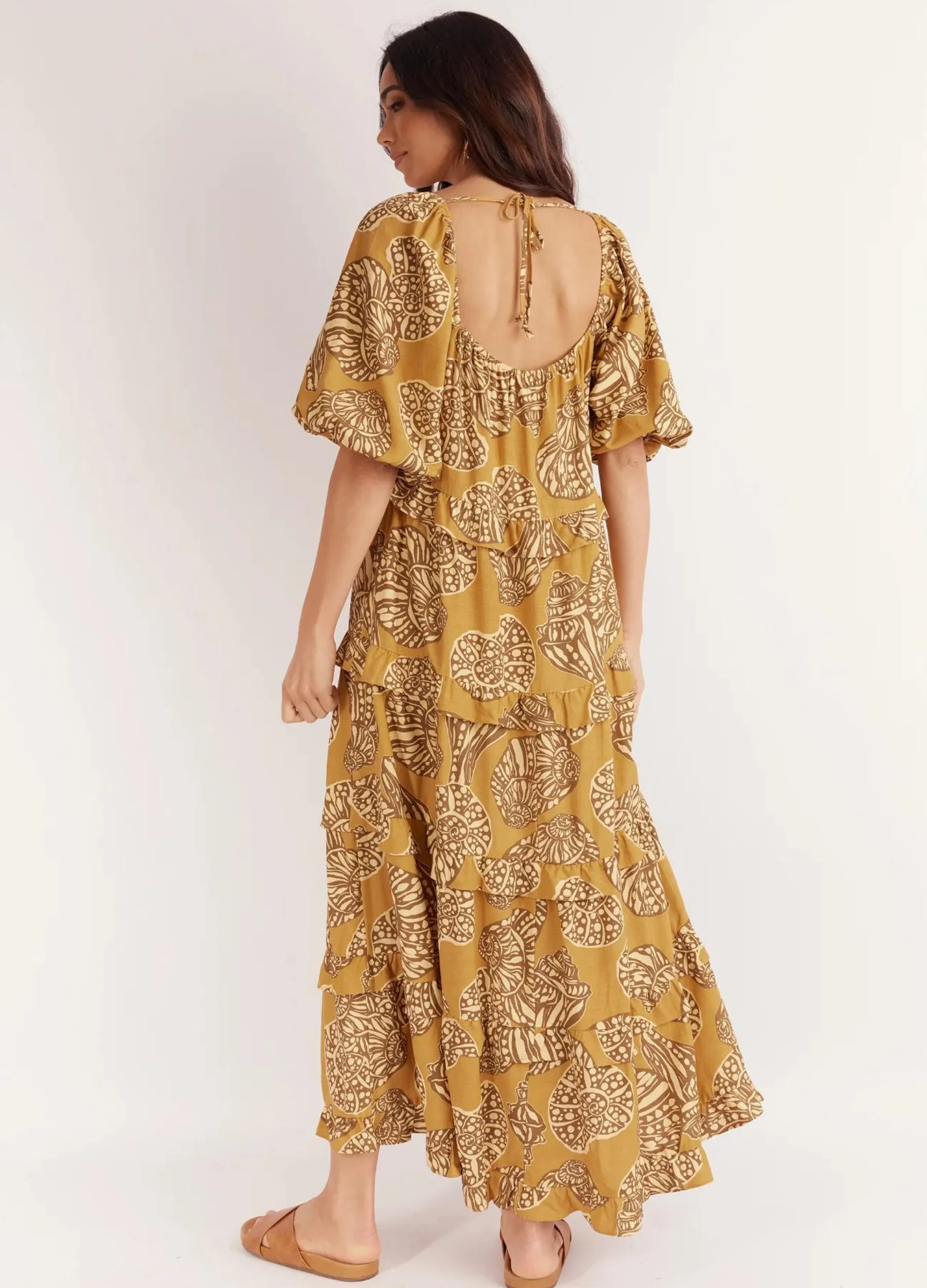 Girl and the Sun - Short Sleeve Joelle Maxi Dress - Seachange Print