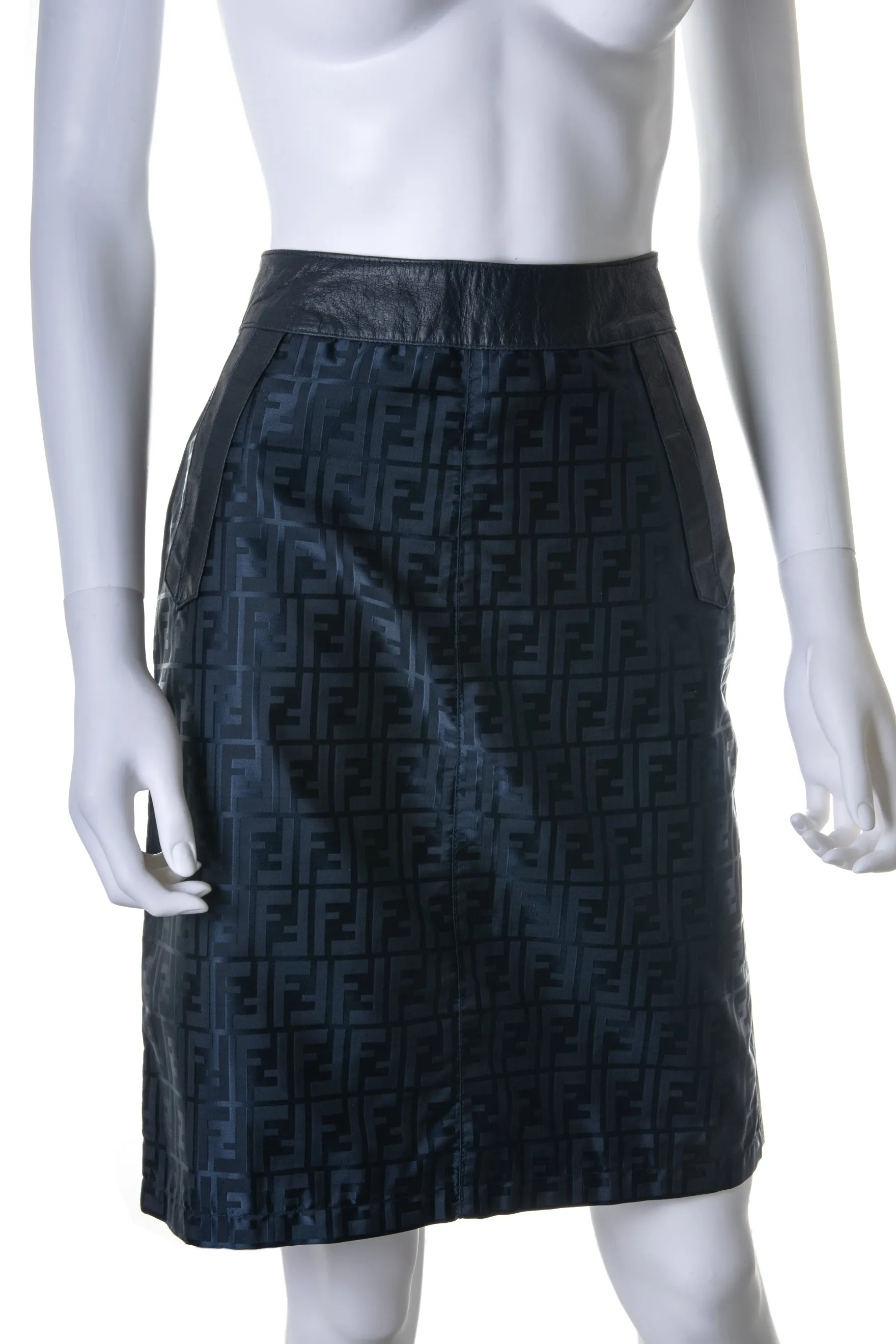 Leather Monogram Skirt