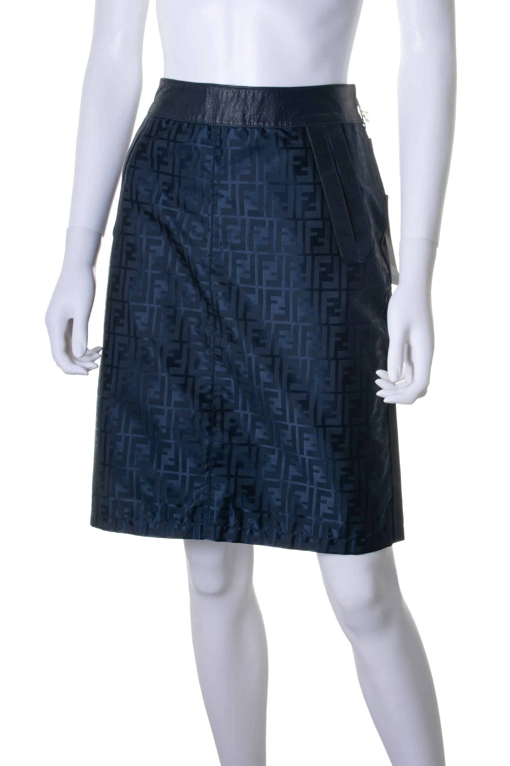 Leather Monogram Skirt