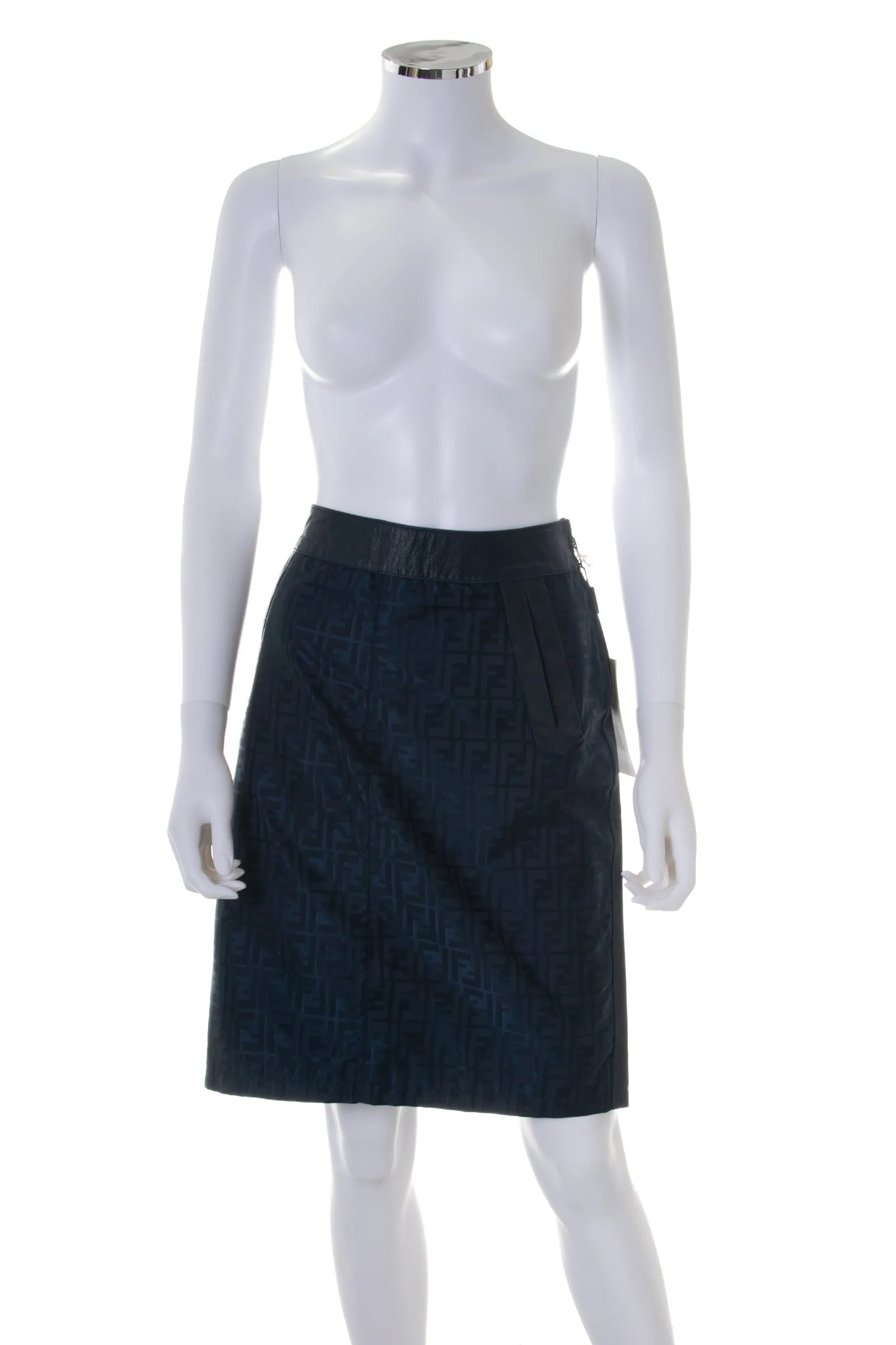 Leather Monogram Skirt