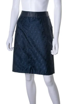 Leather Monogram Skirt