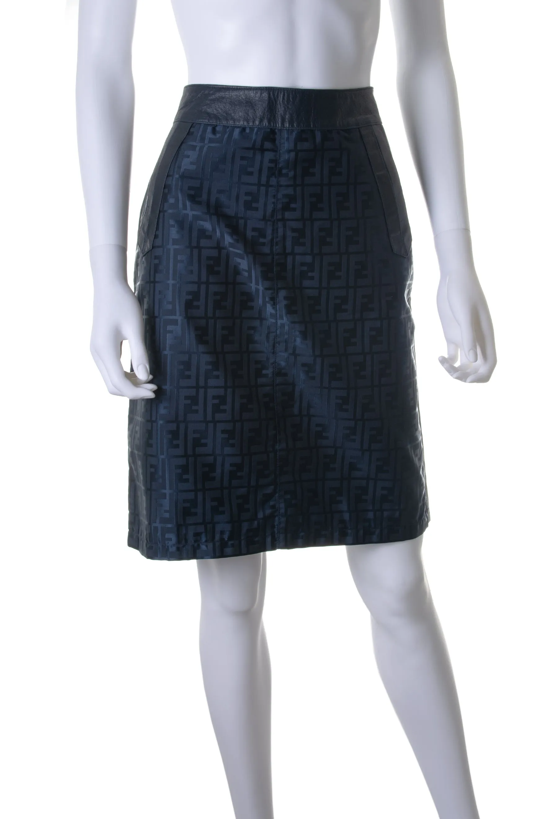 Leather Monogram Skirt