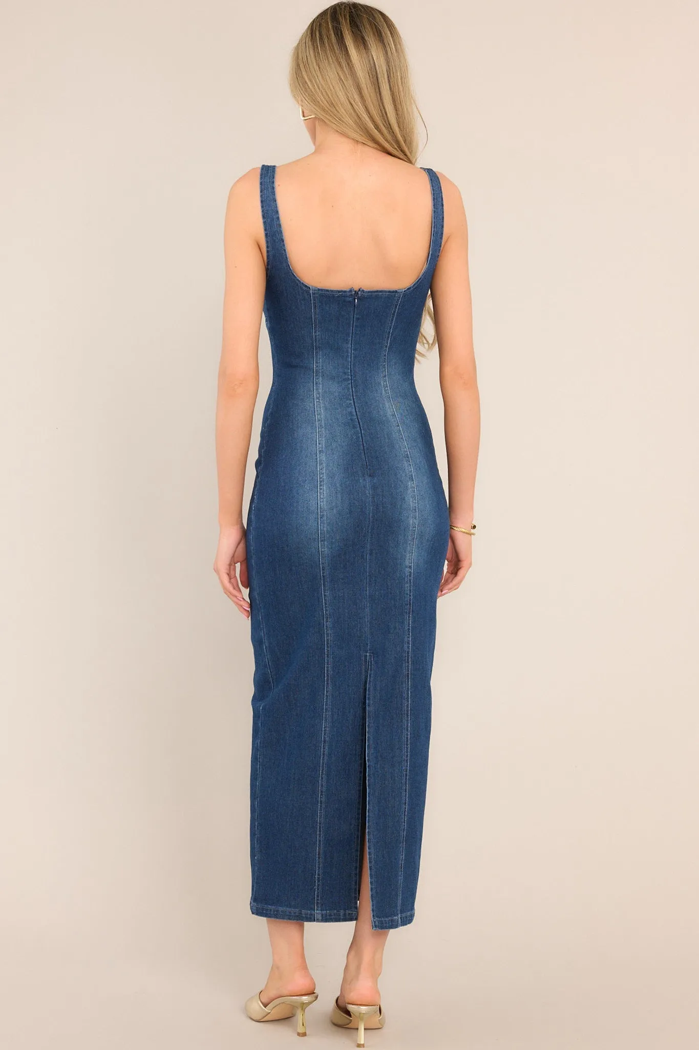 My Revenge Dark Wash Denim Maxi Dress