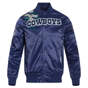 NFL DALLAS COWBOYS ROSES MEN'S SATIN JACKET (MIDNIGHT NAVY/MULTI)