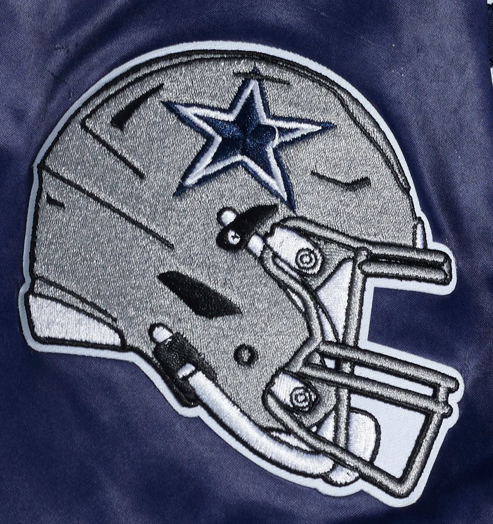 NFL DALLAS COWBOYS ROSES MEN'S SATIN JACKET (MIDNIGHT NAVY/MULTI)