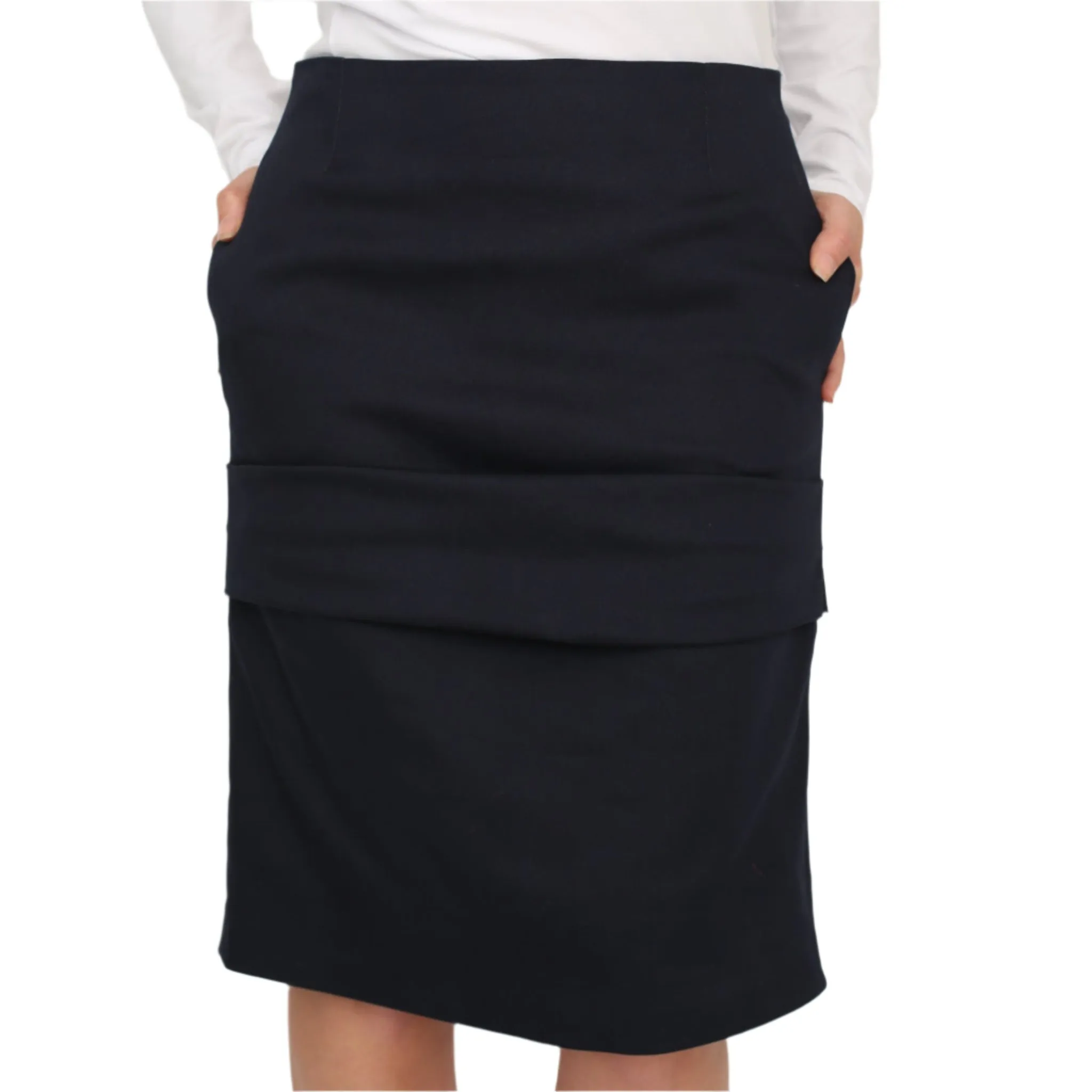Pensil Rouged skirt,Office wear,Work skirt with strech.