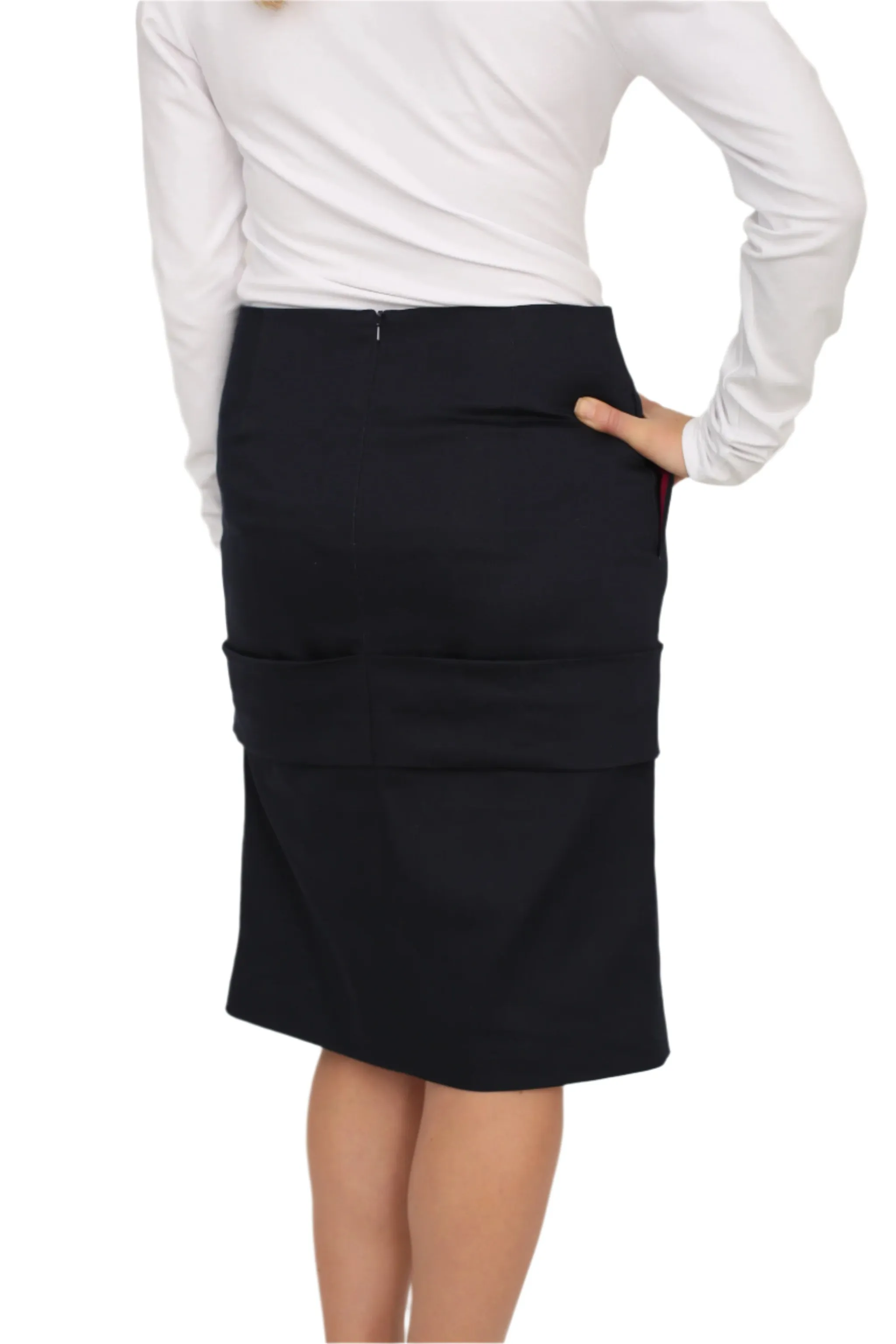 Pensil Rouged skirt,Office wear,Work skirt with strech.