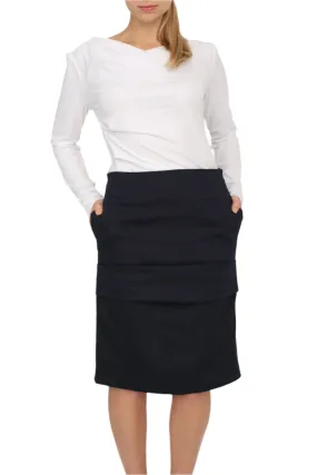Pensil Rouged skirt,Office wear,Work skirt with strech.
