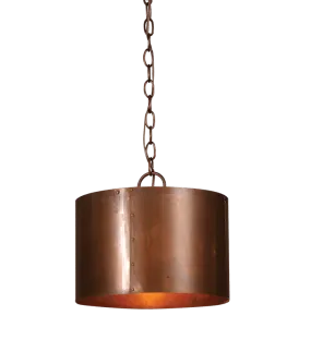 Round Copper Drum Chandelier - Mini