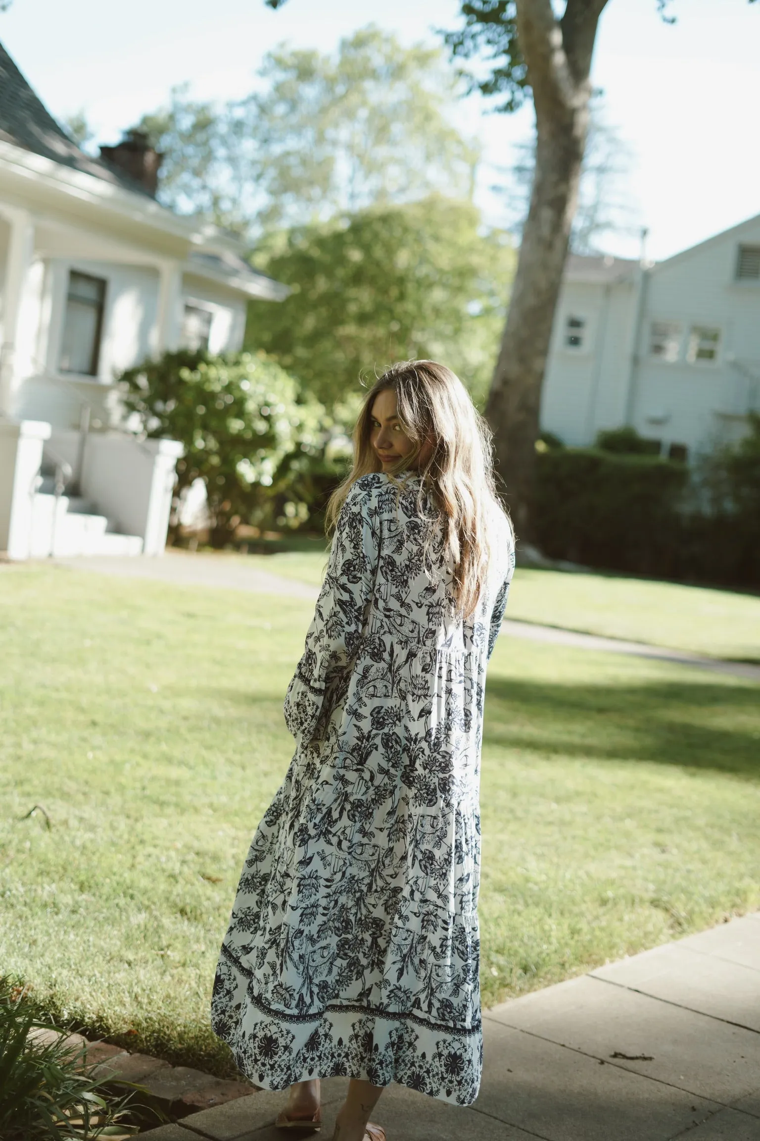 Ruth Navy Print Dress