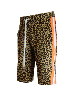 S91701-FASHION TRACK SHORTS (BROWN)
