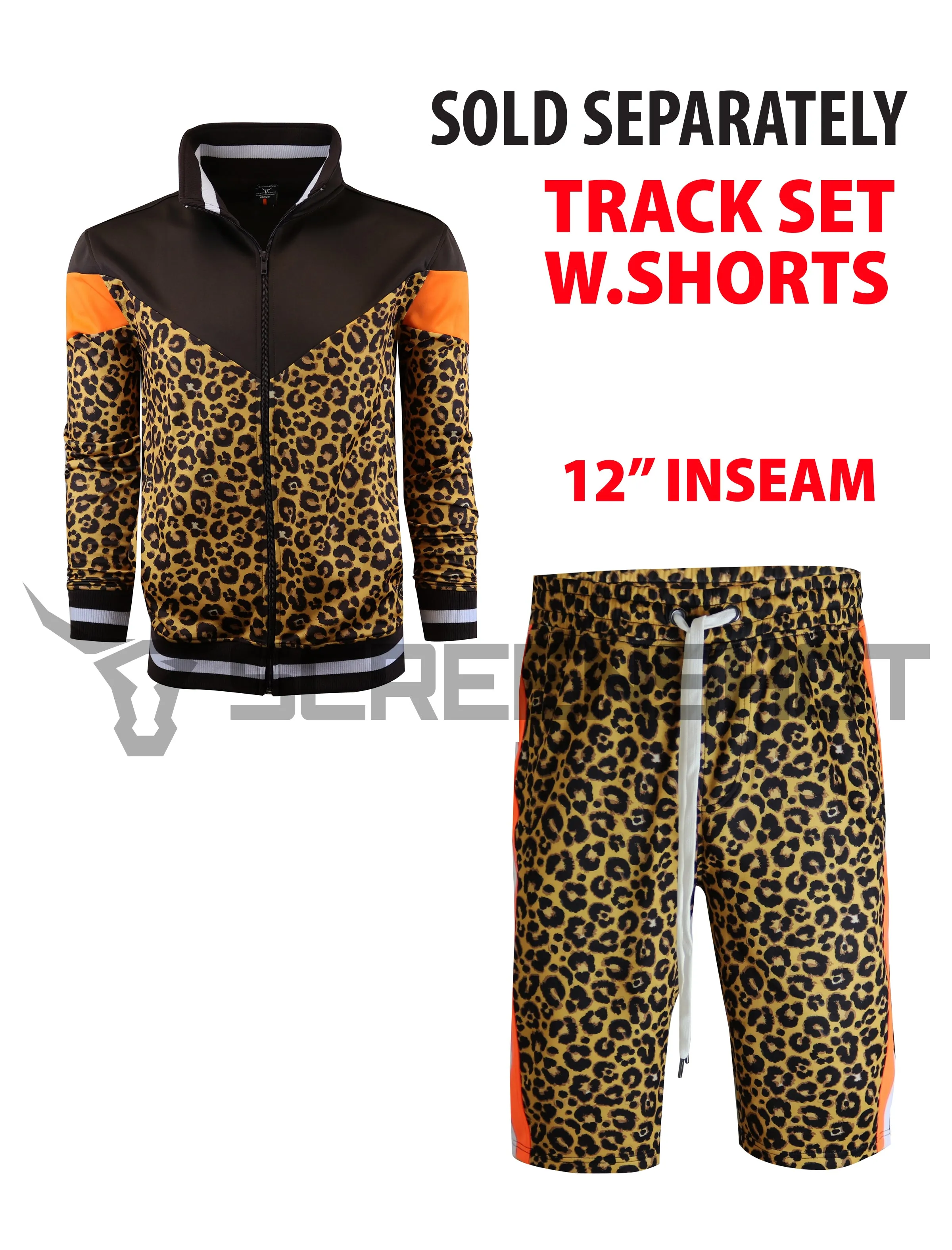 S91701-FASHION TRACK SHORTS (BROWN)