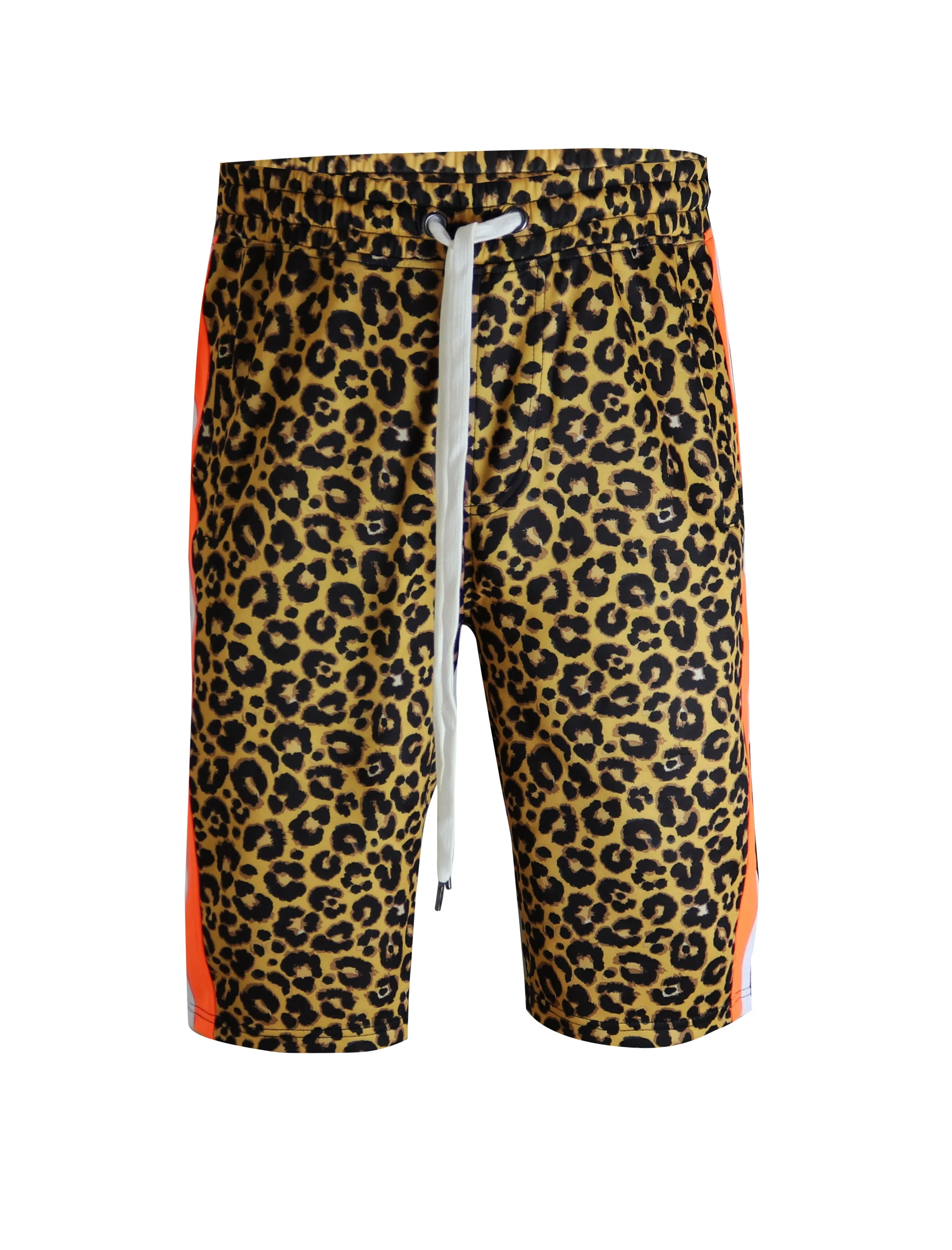 S91701-FASHION TRACK SHORTS (BROWN)