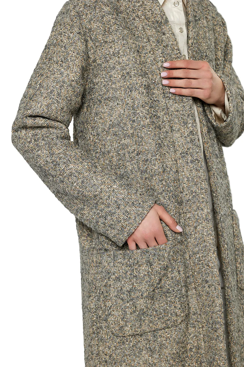 Shawl-Collar Wool Coat