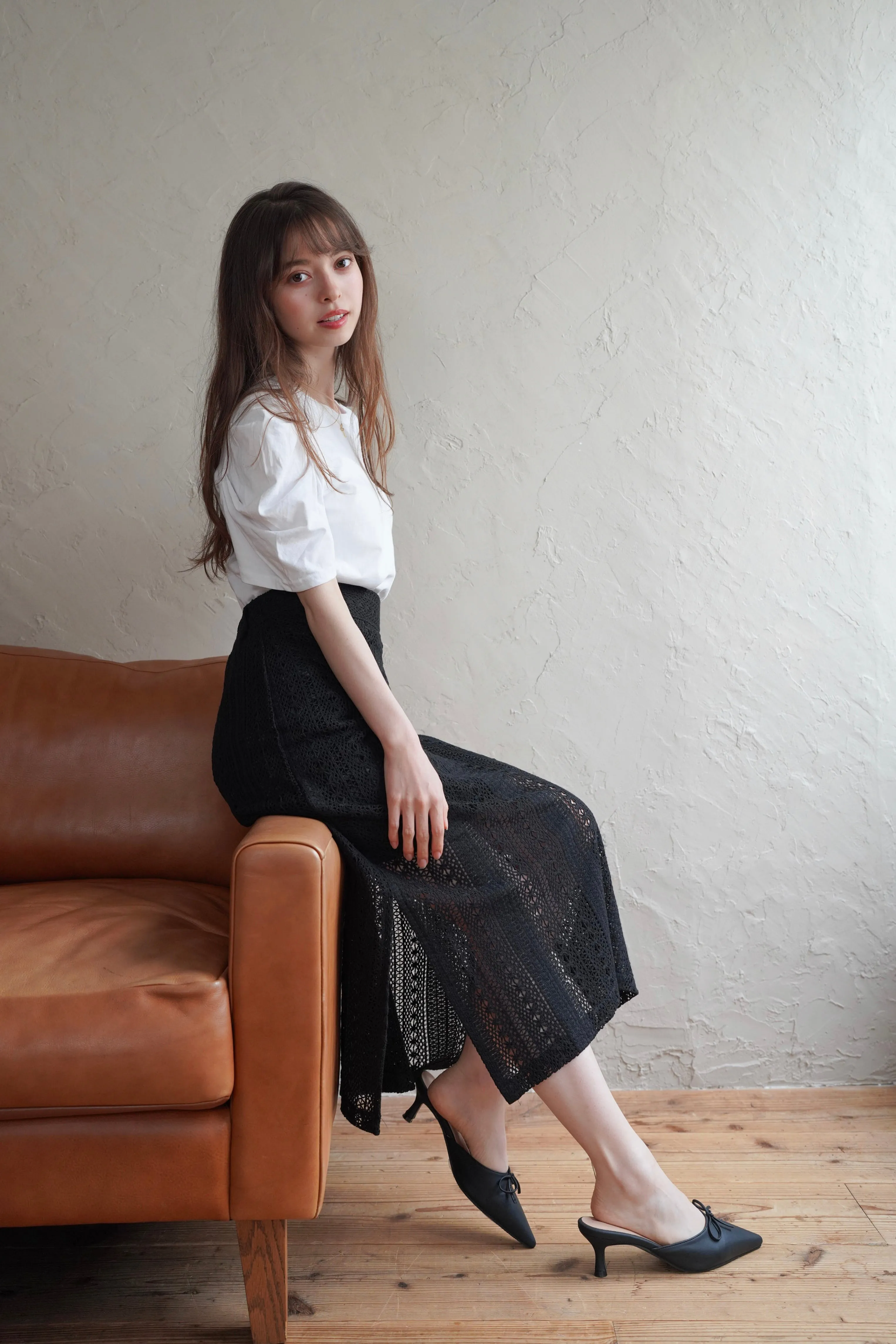 Square lace Pencil Skirt