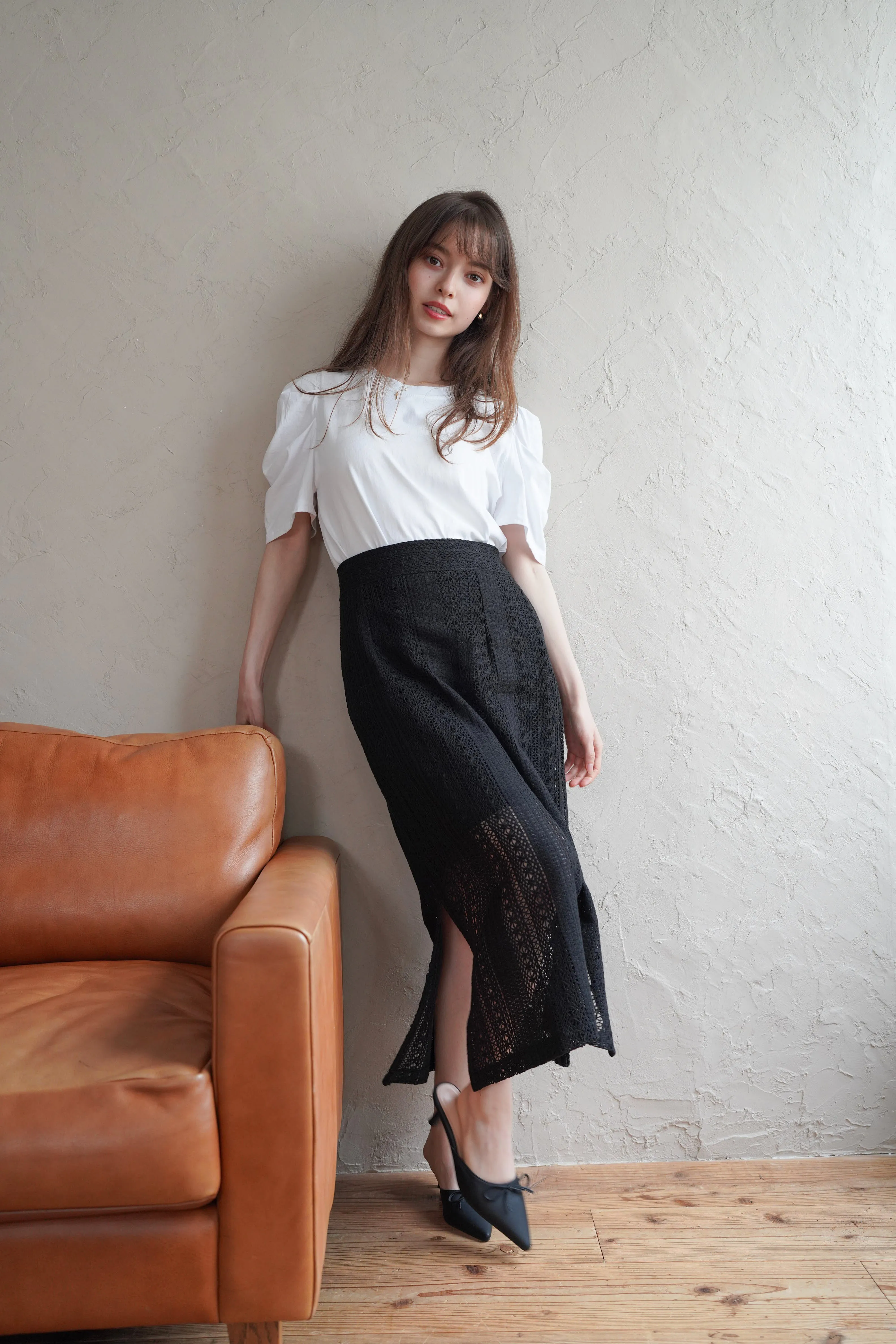 Square lace Pencil Skirt
