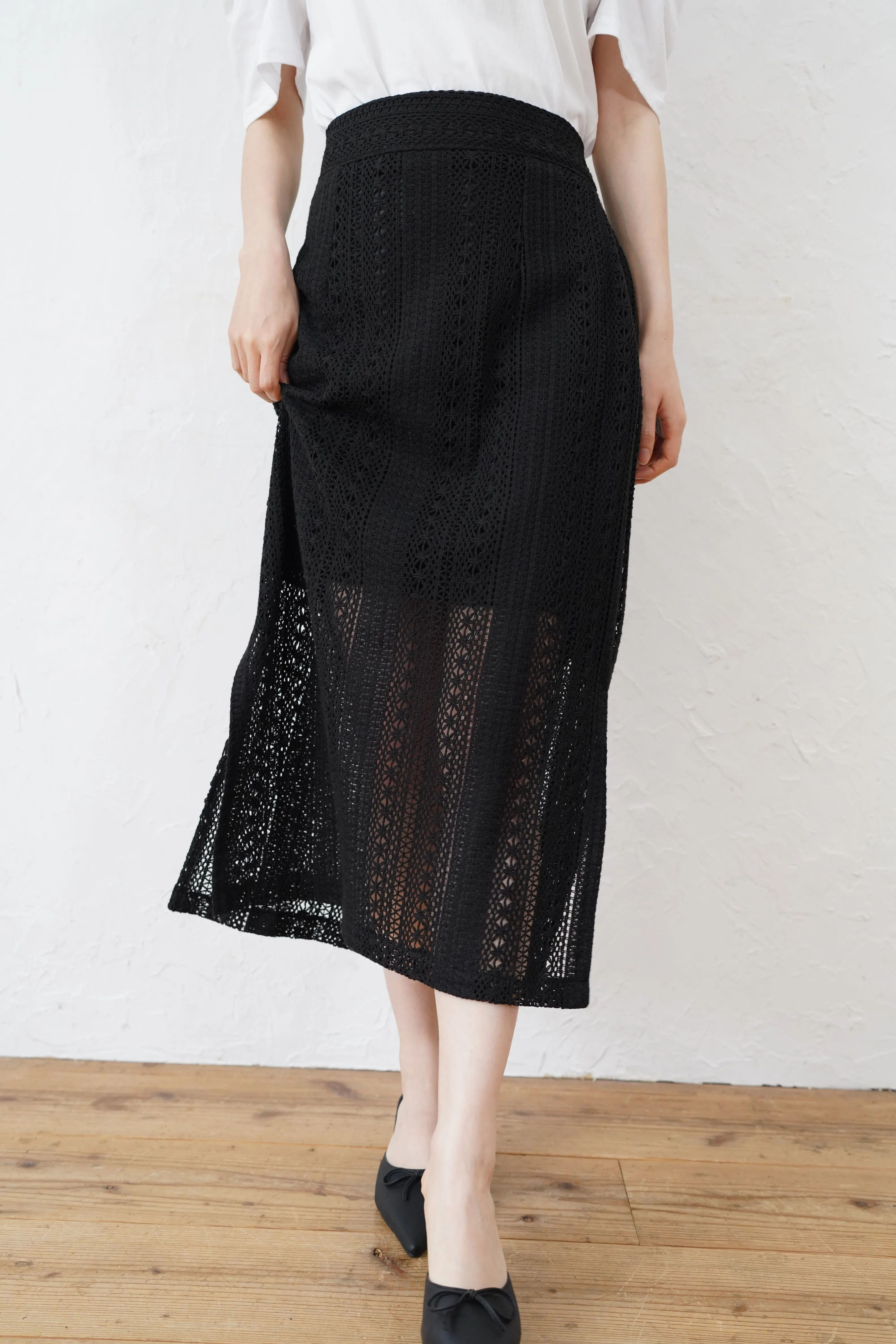 Square lace Pencil Skirt