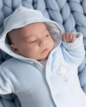 Tiny Baby Velour Bear Jacket - Blue