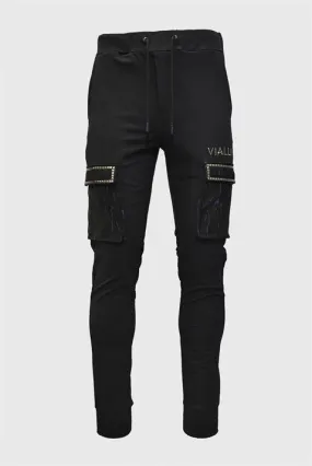 Vialli LightUP Black Cargo Trackpants