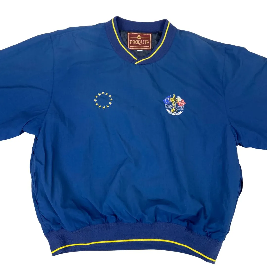 Vintage 1995 Navy Blue Ryder Cup Embroidered Long Sleeve Oversized Golf Jumper L